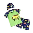 thumbnail image 2 of Trajes de baño Macarena Tops de Natación de Secado Rápido Pantalones Cortos Traje Y Gorra Dinosaurio Verde M, 2 of 7
