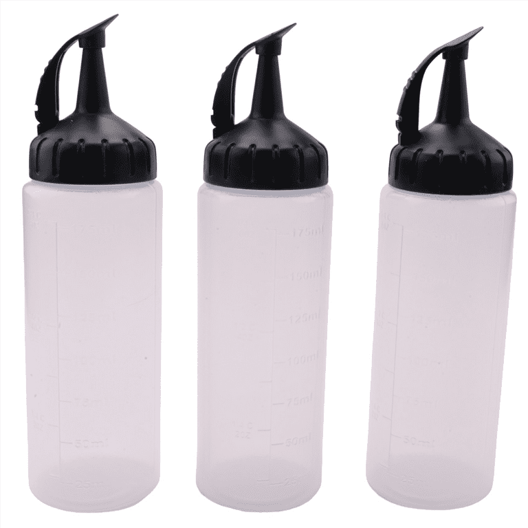 Gandeer 100 Pcs 2 oz Plastic Squeeze Bottles Condiment Squirt Bottle Small  Boston Dispensing Bottles with Black Twist Cap and 5 Pcs Funnels Liquids