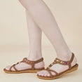 thumbnail image 6 of Ablanczoom Sandals Womens：Beaded Comfortable Elastic Band Women Flat Sandals, 6 of 6