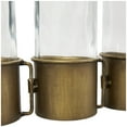 thumbnail image 6 of DecMode 8" Adjustable Bottle Gold Metal Vase with Clear Glass Bottles, 6 of 11
