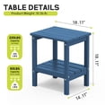 thumbnail image 2 of FUNDAZE HDPE 2-Layer End Table for Living Room, Outdoor Side Table, Patio Small End Table, Navy Blue, 2 of 12
