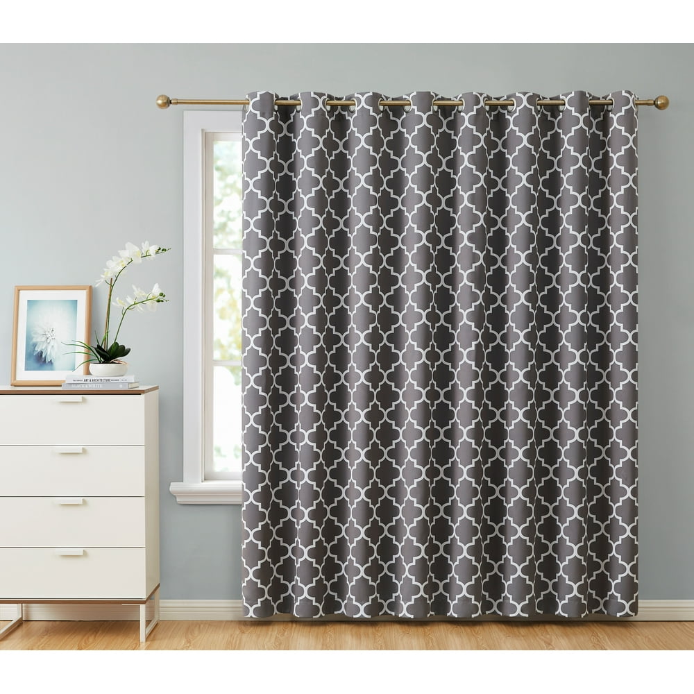 HLC.ME Lattice Print Thermal Grommet Room Darkening Blackout Patio Door ...