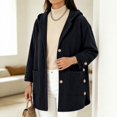 thumbnail image 2 of Jackets for Women, Oversized Button Up Corduroy Hooded Jacket for Women Fall Long Sleeve Cardigans Outerwear Jackets Coat with Pocket, 2 of 8