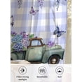 thumbnail image 6 of Sheer Curtains 96 Inches Long, Purple Flowers Semi Sheer Curtains Light Filtering Window Treatment, Weeping Spring Floral Truck Butterfly Checkered Privacy Voile Drapes for Living Room 52x96 Inch, 6 of 7