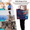 thumbnail image 4 of Yiaed Colorful Feather Owl Print Handbag for Women Tote Purse Shoulder Bag Large Fashion Hobo Purse Handbag Shopping Tote, 4 of 5