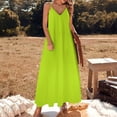 thumbnail image 3 of Solid Color Bright Green Sleeveless Dress Loose Women's Dress Dresses Luxury Evening Dresses, 3 of 9