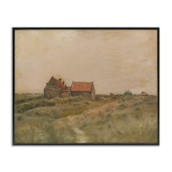 Stupell Industries Cottage on October Day Landscape & Nature Painting Black Framed Art Print Wall Art, 14 x 11