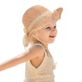 thumbnail image 2 of Jalioing Baby Boys Girls Straw Sun Hat Cute Wide Brim Sun Protection Hat Toddler Kids Summer Vacation Beach Hat, 2 of 7