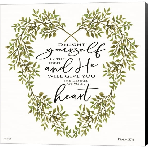 Great Art Now Delight Yourself Heart Wreath by Cindy Jacobs, Canvas Wall Art, 24W x 24H
