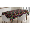 thumbnail image 1 of Animal Tablecloth, Silhouette of Colorful Safari Animals Zoo Mammals Ethnic Graphic, Rectangle Satin Table Cover Accent for Dining Room and Kitchen, 60" X 84", Multicolor, by Ambesonne, 1 of 2