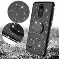thumbnail image 2 of Cute Glitter Phone Case Kickstand for LG Stylo 4 / Stylo 4 Plus Case,Clear Bling Diamond Bumper Ring Stand Girls Women for LG Stylo 4/Stylo 4 Plus - Black, 2 of 5