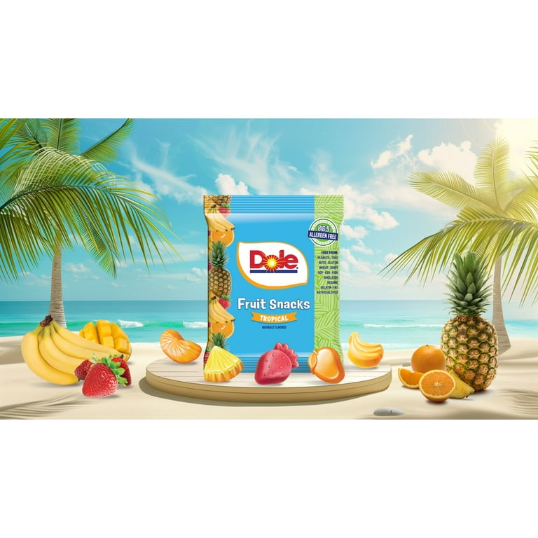 Dole Fruit Snacks, Tropical Flavored, Big 9 Allergen Free, Dye