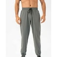 thumbnail image 2 of Pantalones deportivos de longitud completa para hombre, con cierre de pie, informales, elásticos, transpirables, para fitness, para correr, entrenamiento, con cordones, elásticos, de poliéster., 2 of 7