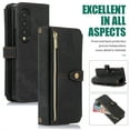 thumbnail image 1 of Jiahe Cover for Samsung Galaxy Z Fold 3, Mulit-Function Wallet Case,Flip Leather Zipper Card Holder Stand with Adjustable Shoulder Strap Full Body Protection Case Cover, black, 1 of 8