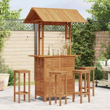 vidaXL Patio Bar Table with Rooftop 44.5"x41.7"x85.4" Solid Wood Acacia