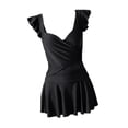 thumbnail image 4 of Traje de baño para mujer, traje de baño de cintura alta, moderno, con escote en V profundo, de de una pieza para vacaciones de spa, fiesta en la SG, 4 of 9