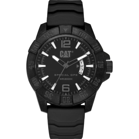 Caterpillar by CAT Special Ops Wristwatch, Black, Carbon Fiber and Silicone