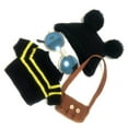 thumbnail image 3 of Doll Clothes Kit With Black Hat Sweater Brown Bag Sunglasses Plush Doll Clothes for 30cm Doll, 3 of 8