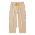 thumbnail image 5 of WAYUTE Women's Casual Pants with Drawstring and Pockets Striped Print Straight Leg Loose Fit Comfortable Trousers Versatile Daily Wear,Yellow,2XL, 5 of 5