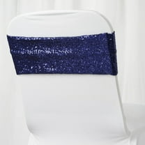 Balsa Circle 5 Spandex Chair Sequined Sashes Wedding Decorations Navy Blue