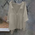 thumbnail image 7 of Womens Solid Cotton Linen Tops R, 7 of 7