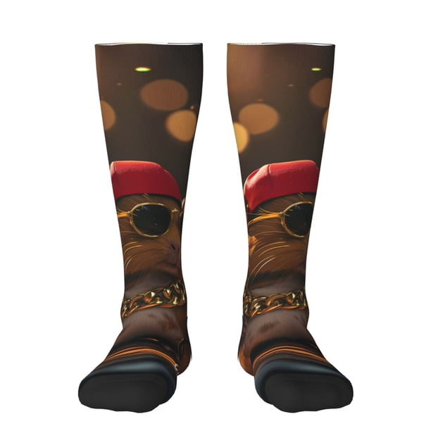 Balery Hip-Hop Guinea Pig. Calcetines novedosos Calcetines deportivos Calcetines hasta la rodilla Calcetines de algodón Calcetines originales y geniales
