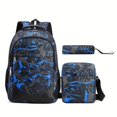 thumbnail image 2 of 3 Pcs Juegos De Bolsas Con Patrón De Graffiti, Mochila Clásica De Moda Con Bolsa De Hombro Y Estuche De Lápices, 2 of 4