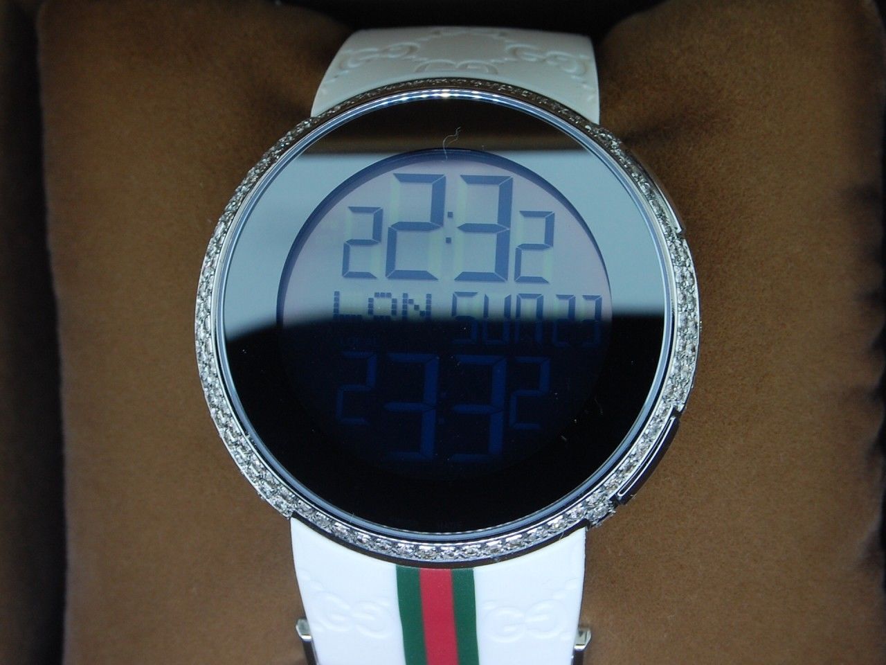 Gucci Diamond White Watch Mens Full Casing Ya114214 5 Row Custom Digital 3.5 CT - image 2 of 10