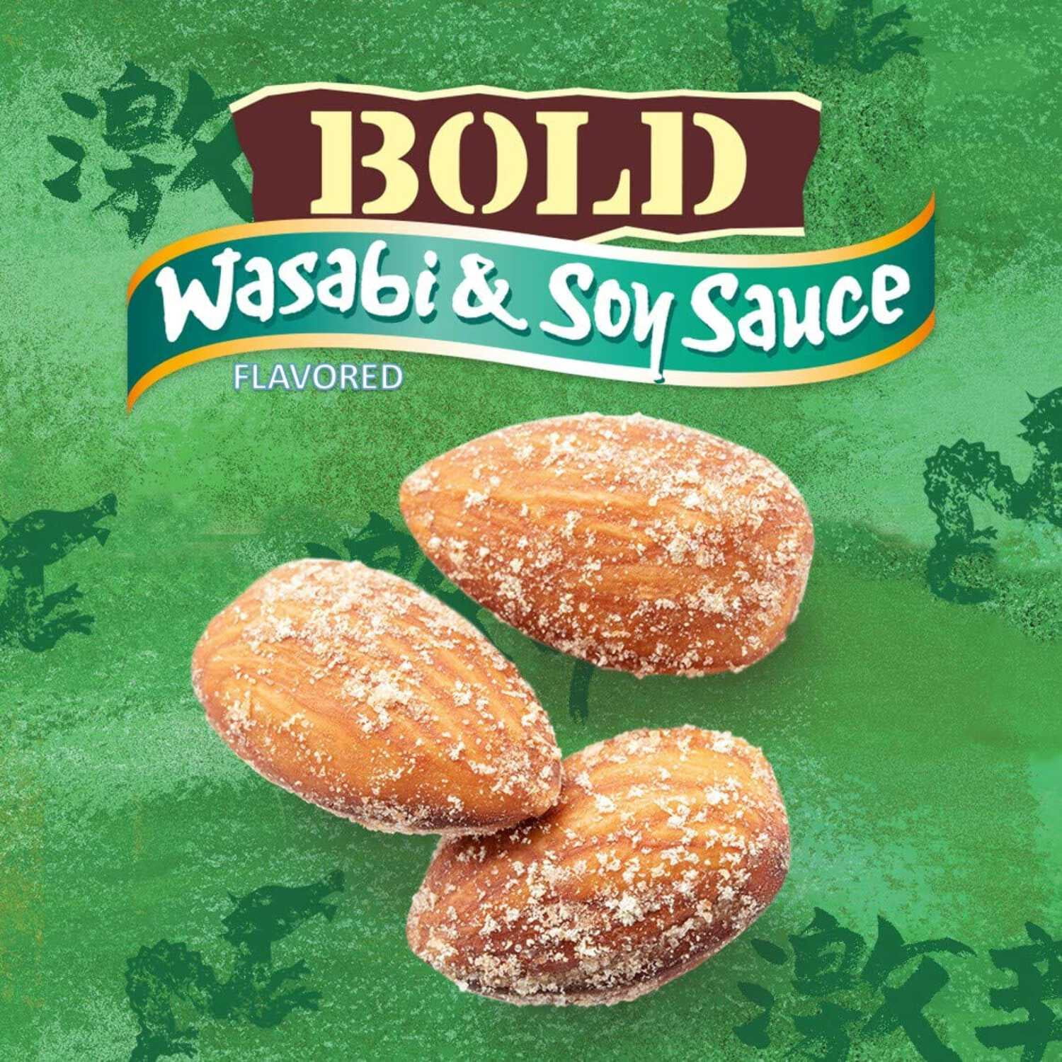 (12 pack) Blue Diamond Almonds, Bold Wasabi & Soy Sauce Flavored Snack Nuts perfect for snacking and on-the-go, 6 oz