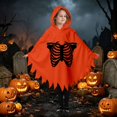 thumbnail image 2 of LILIYA Boy Girl Ghost Outfit Hooded Cloak with Scary Face, Halloween Cape for Trick-or-Treating, 2 of 9