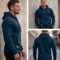 thumbnail image 4 of Hoodies for Men Zip Up Sweatshirt, Drawstring Hood Pockets Athletic Jacket, Casual Fall Winter Tops, 4 of 7