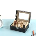 thumbnail image 2 of 1pc 12 Faux Leather Watch Case Display Box Storage Jewellery Glass Top, 2 of 2