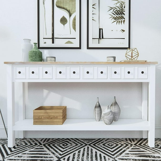 Pacify Table Rustic Entryway 60 Long Sofa With Four Drawers In Two Diffe Size White Com Pacify Table Rustic Entryway 60, What Size Entryway Table