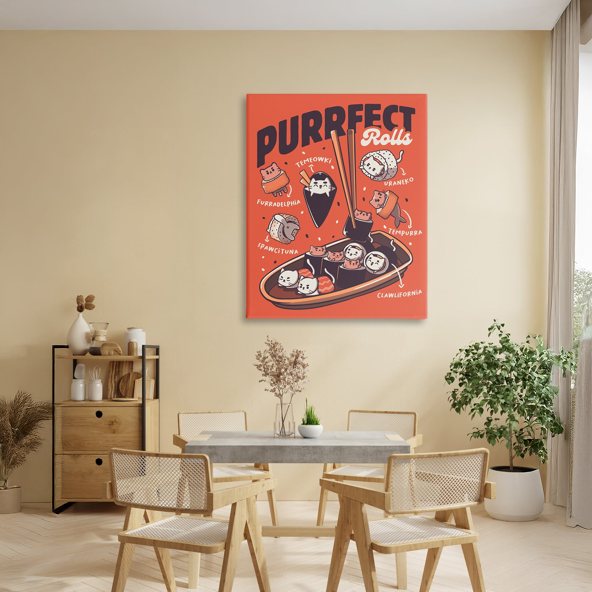 Stupell Industries Purrfect Rolls Sushi Cats Canvas Wall Art, design by Tobe Fonseca