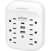 BN-LINK 1800J Outlet Extender,Multi Plug Outlet with 3 USB Wall Charger(2.4A per Port),6 Outlet Extender Surge Protector Multi Outlet Wall Plug for Home,School,Travel,Office