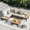 Beige Grey, variant on ELPOSUN Patio L Shaped Conversation Sectional Sofa Set with Coffee Table, 5 Pieces Patio Furniture Seating Group with Side Table for Backyard Garden, Gray