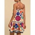 thumbnail image 6 of Women'S Floral Boho Flowy Mini - Dress Ruffle Hem Spaghetti Strap Vacation Tank Dresses  XL, 6 of 7