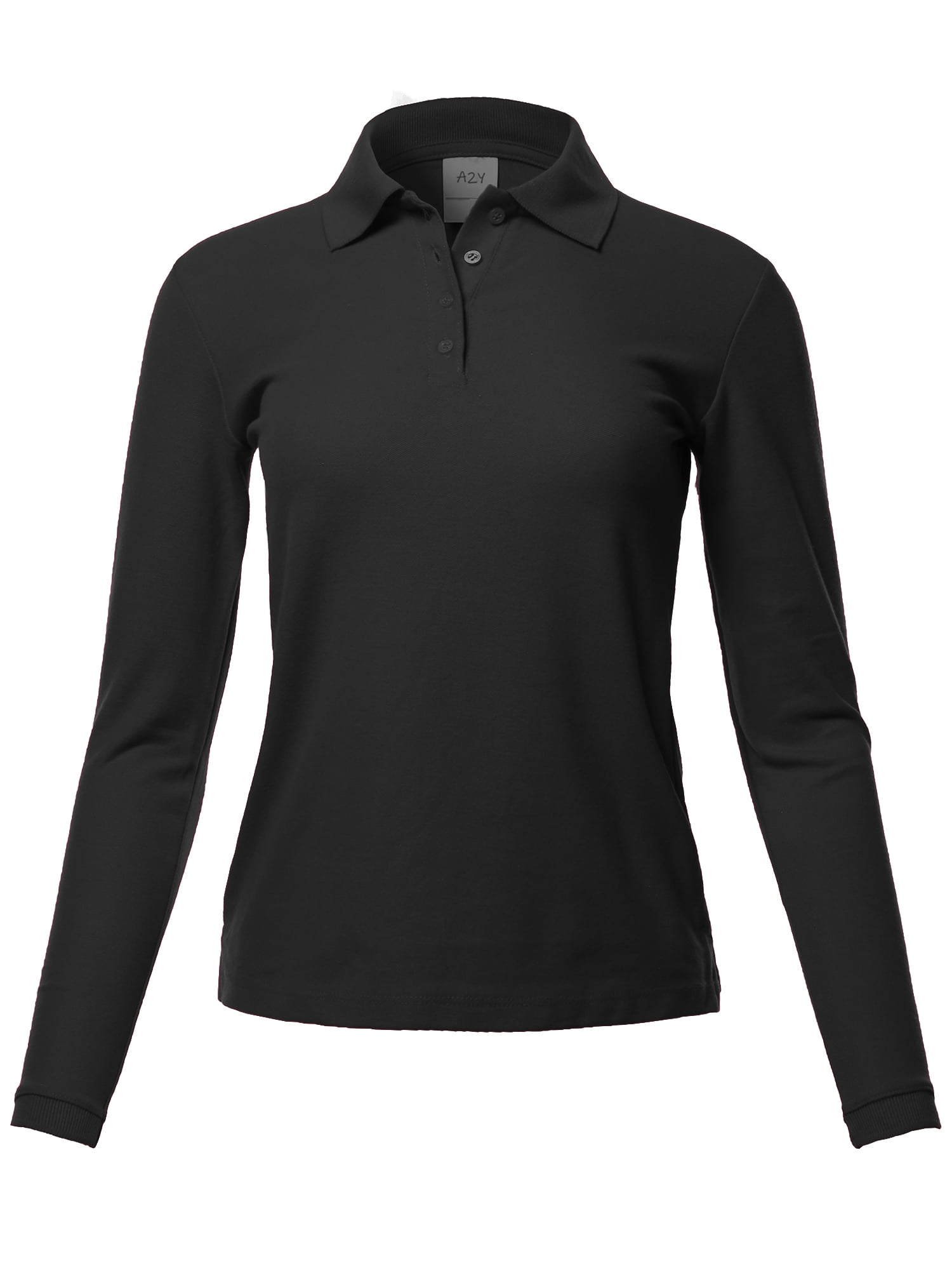 A2Y Womens Basic Casual Essentials 4-Button Junior-Fit PK Cotton Pique Polo Shirt