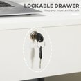 thumbnail image 3 of CoSoTower Home Office Desk with Storage, Computer Desk with Lockable Drawer and Open Compartment, White, 3 of 7