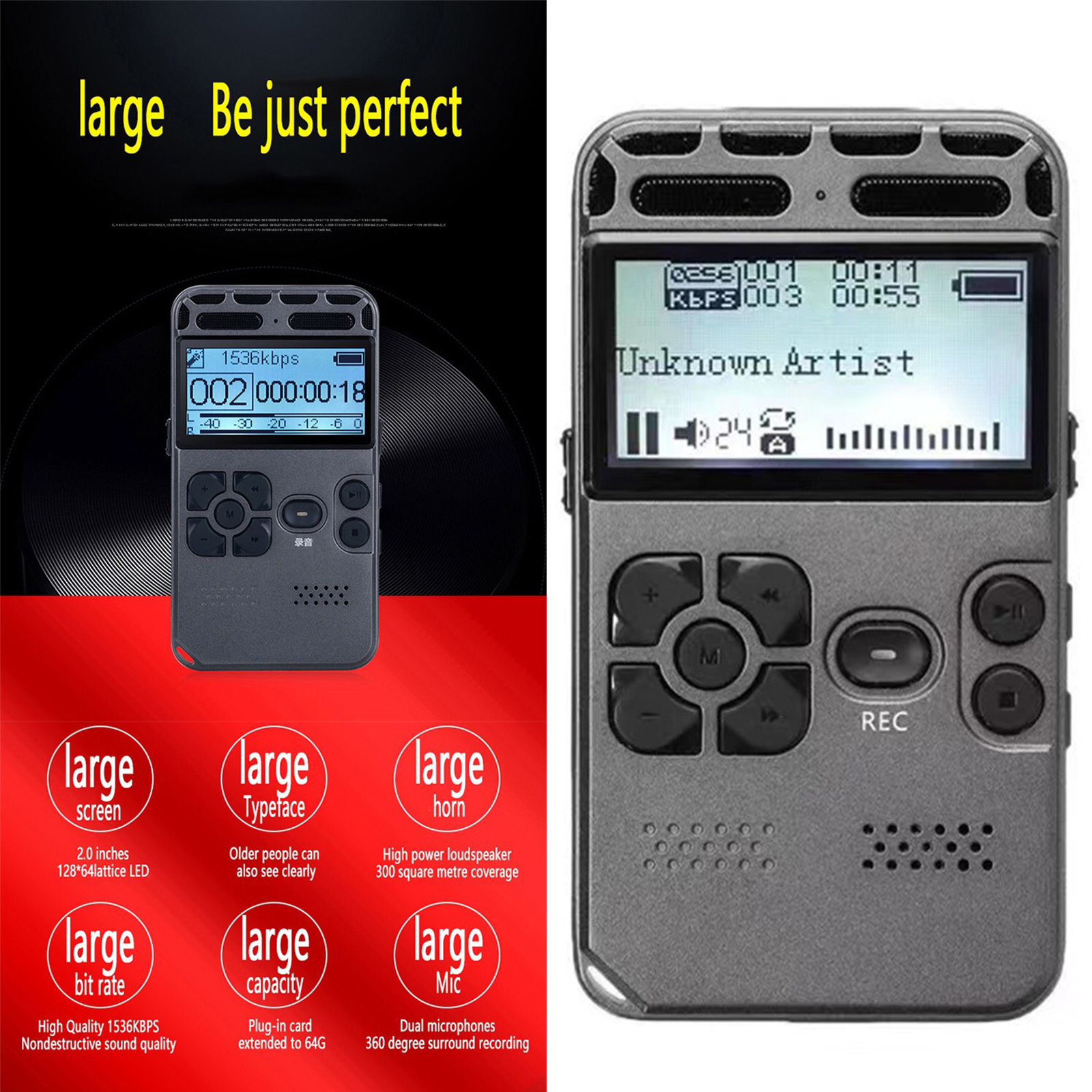 SK502 Digital Voice Recorder Noise Cancelling 8G Recording Pen for Meeting Continuous Recording with Long Recording Time
