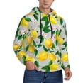 thumbnail image 2 of Rateoe Lemon Seamless Pattern Oil Painting Effect Pattern Mens Hoodie, Pullover Hooded Sweatshirt, Kangaroo Pocket Hoodie Ideal for Daily Wear, Travel and Home-Medium, 2 of 7