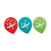 amscan mexican fiesta latex balloons, 12, red/sky blue/lime green