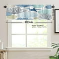 thumbnail image 3 of AshasdS Sea Life Coral Starfish Pattern Polyester Window Valance Curtain for Home Kitchen Living Room Bedroom Bathroom Decor 54x18 inch, 3 of 5