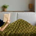 thumbnail image 3 of Abstract Soft Flannel Fleece Throw Blanket, Art Deco Inspired Pattern with Shells Vintage Geometric Simplicity, Cozy Plush for Indoor and Outdoor Use, 50" x 60", Yellow Charcoal Grey, by Ambesonne, 3 of 5