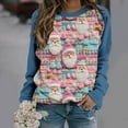 thumbnail image 1 of Aqestyerly Haut de Noël pour Femme Blouse à Manches Longues Imprimée de Noël Col Rond Tunique Décontractée, 1 of 3