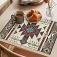 thumbnail image 3 of Brown Southwest Placemats Set of 6 Ethnic Boho Tribal Vintage Geometric Place Mats Indoor Wipeable Table Mats Washable Cloth Dining Table Placemats for Kitchen Holiday Party Home Decor 13x19 Inch, 3 of 9