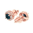 thumbnail image 2 of Clara Pucci 1.24Ct Natural London Blue Topaz Round Cut VVS1 Screw Back Stud 14k Solid hypoallergenic Gold Designer Earrings For December, 2 of 7