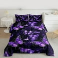 thumbnail image 2 of Feelyou Bling Purple Butterfly Full Size Comforter Sets, Psychedelic Stars Cloud Bedding Comforter Set, Modern Fashion Style Reversible Bedding Sets, Lightweight Room Decor, 3 Pieces, 2 of 8