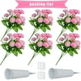 thumbnail image 2 of Artificial Cemetery Flowers, Set of Artificial Carnation Bouquet Grave Memorial Flowers with Vase for Cemetery Headstones Decoration (Carnation, Pink), 2 of 5