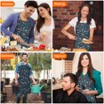 thumbnail image 7 of Pioneer Flower Floral Print Pattern Apron-Garden Aprons for Women with Pockets-Cotton Linen Waterproof Kitchen Cooking Gardening Aprons Adjustable for Kitchen,Cooking,BBQ and Salon 33x27 Inch, 7 of 7